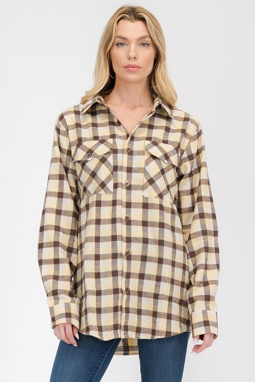 Boyfriend Long Sleeve Flannel Shirt