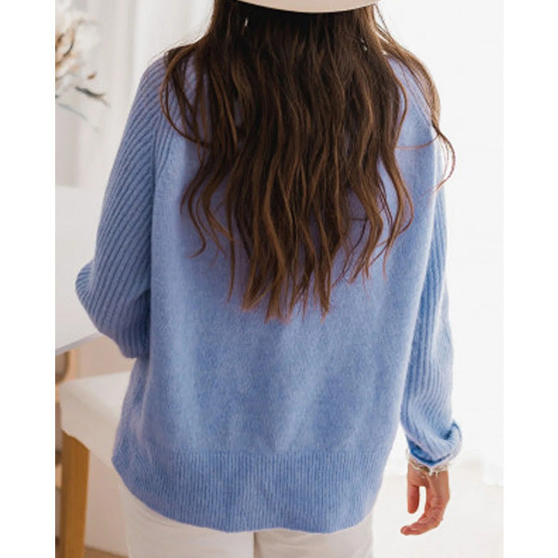 Milk Blue Bedford Cord Sweater