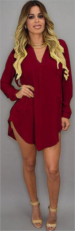 V Neck Short Beach Shirt/Dress Chiffon