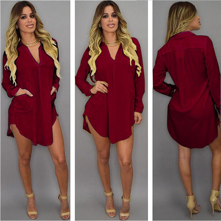 V Neck Short Beach Shirt/Dress Chiffon