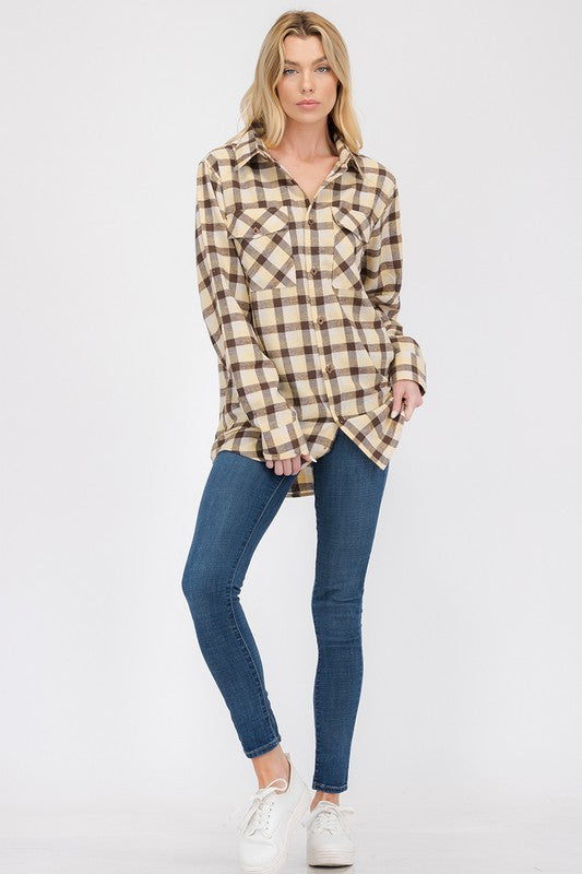 Boyfriend Long Sleeve Flannel Shirt