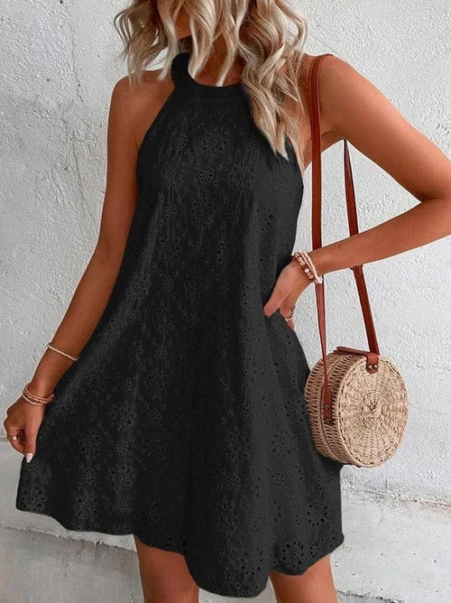 Eyelet Sleeveless Dress
