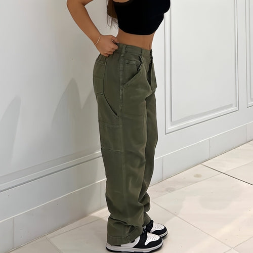 CargoMuse™ – High Waist Straight-Leg Utility Jeans
