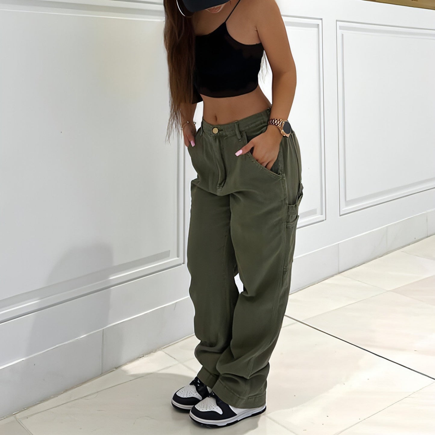 CargoMuse™ – High Waist Straight-Leg Utility Jeans