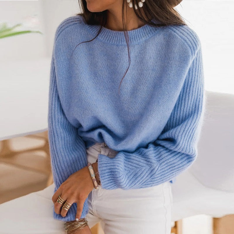 Milk Blue Bedford Cord Sweater