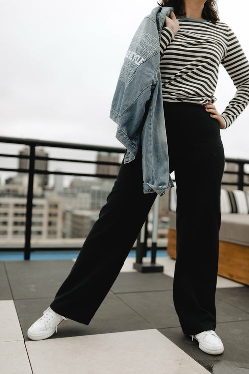Wide Leg Alpaca Cotton Pants