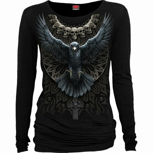 Raven Skull Long Sleeve Top
