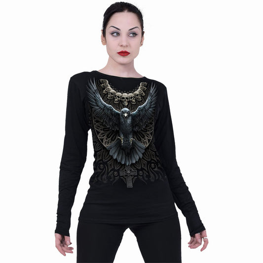 Raven Skull Long Sleeve Top