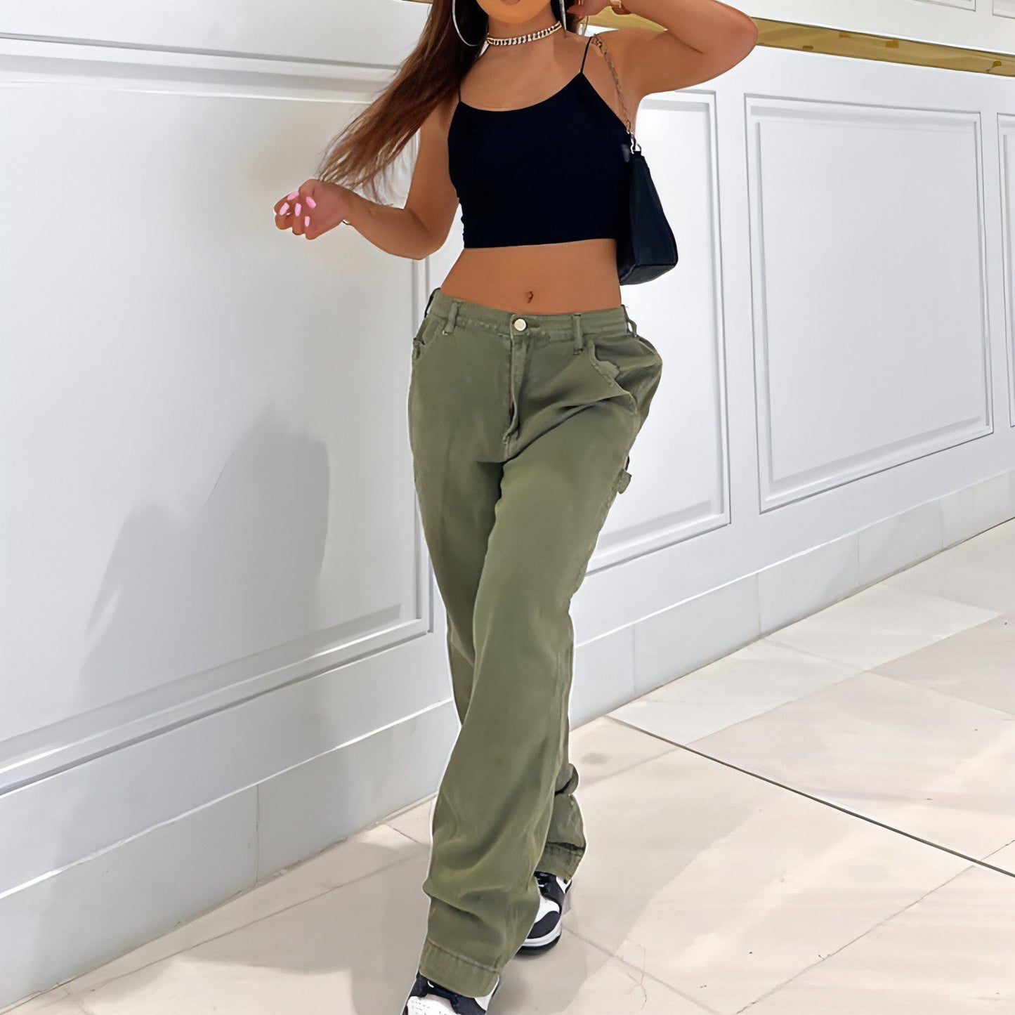 CargoMuse™ – High Waist Straight-Leg Utility Jeans