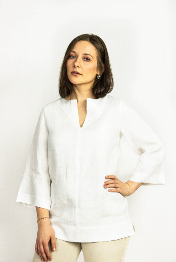 Dark Plum Linen Oversized Top