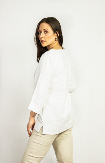 Dark Plum Linen Oversized Top